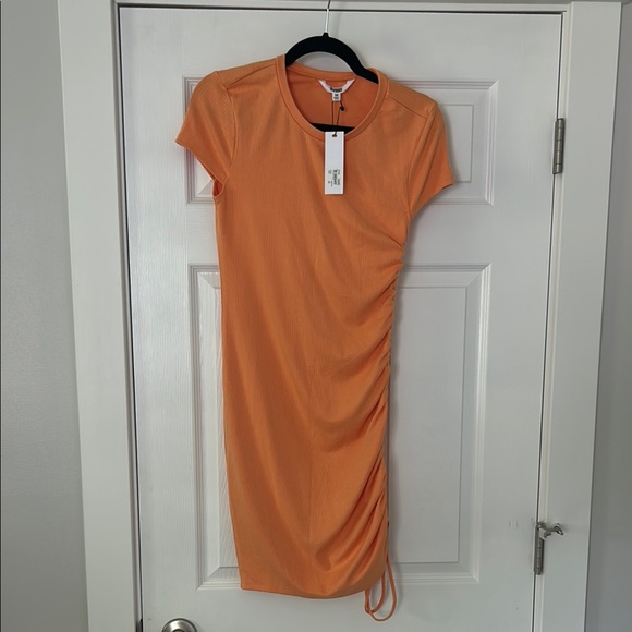 Orange Ruched Dress - Picture 2 of 5